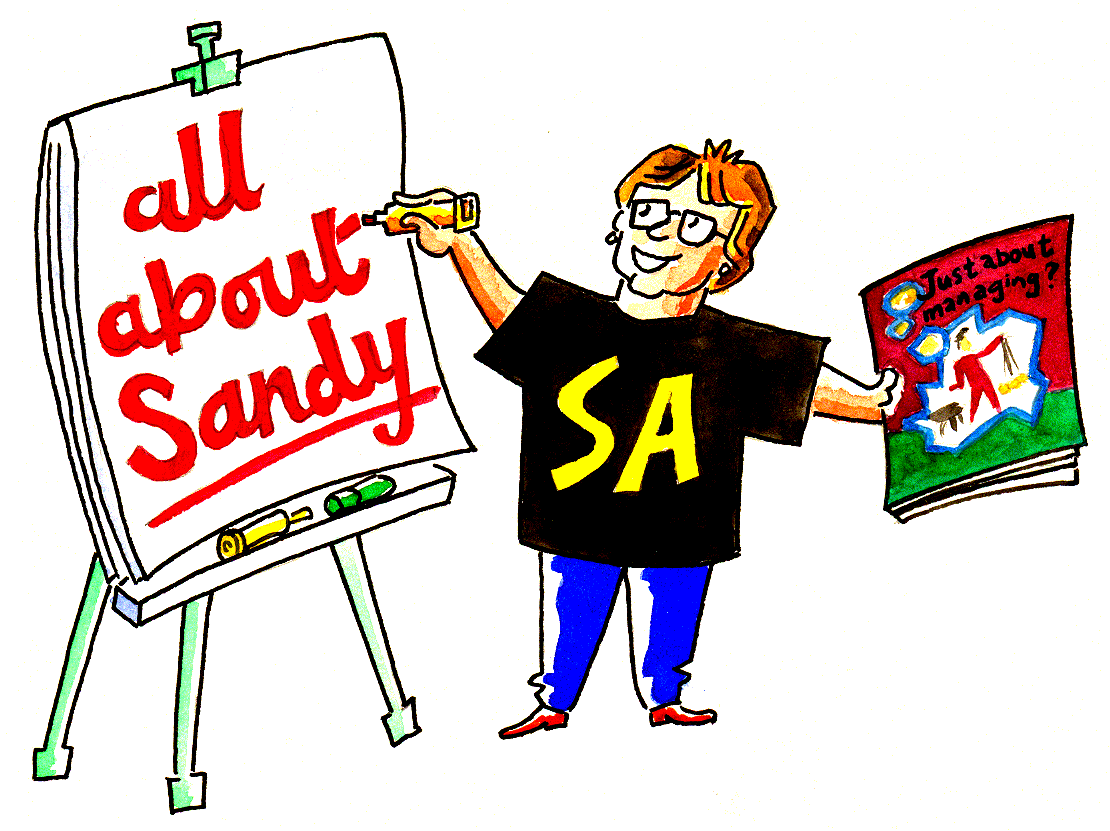 [About Sandy - graphic copyright 2001 Steve Simpson]